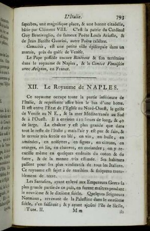 XII. Le Royaume de Naples.