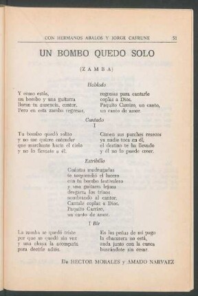 Un bombo quedó sólo : (Zamba)