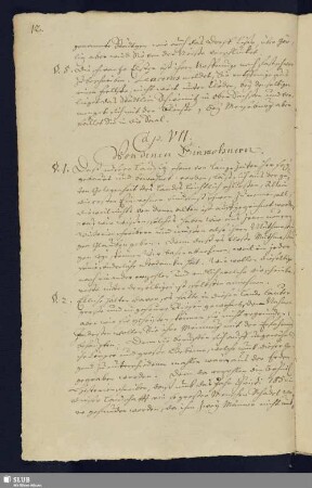 Cap. VII. Von denen Einwohnern
