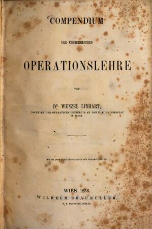 Compendium der chirurgischen Operationslehre