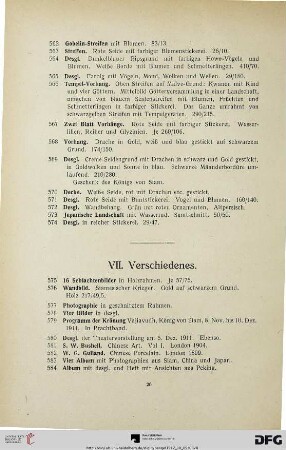 VII. Verschiedenes (Nr. 575-593)