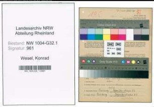 Entnazifizierung Konrad Wesel , geb. 28.12.1884 (Masch.Meister)