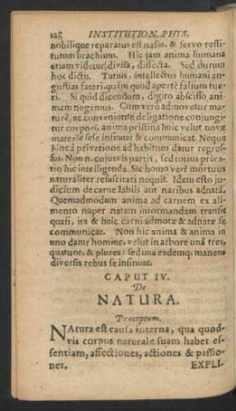 Caput IV. De Natura.