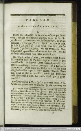 Tableau D' Aix-La-Chapelle