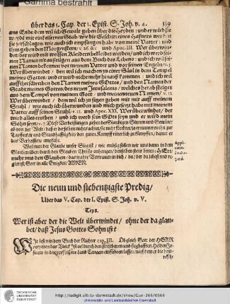 Die Neun und siebenzigste Predig