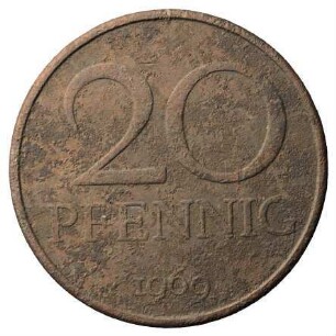 Fundmünze, 20 Pfennig, 1969