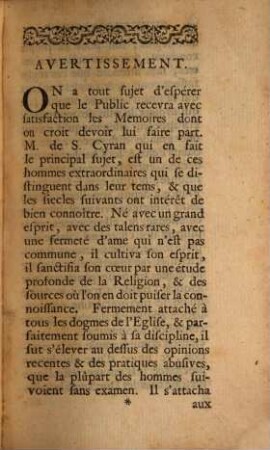 Memoires Touchant La Vie De Monsieur De S. Cyran : Pour servir d'éclaircissement à l'histoire de Port-Royal, 1