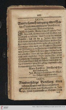 LXXIV. Wunderthätige Genesung eines lahmen armbs und schweren Zungen