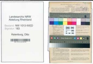 Entnazifizierung Otto Keienburg , geb. 24.01.1899 (Lehrer)
