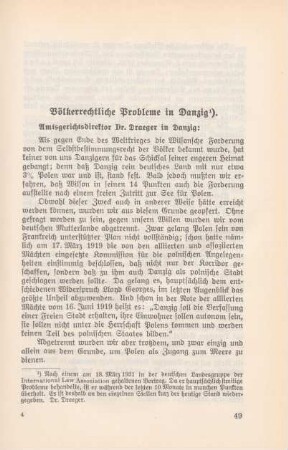 Völkerrechtliche Probleme in Danzig