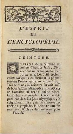 L' Esprit De L'Encyclopédie, Ou Choix Des Articles : Les plus curieux, les plus agréables, les plus piquans, les plus philosophiques de ce grand Dictionnaire ..., 2