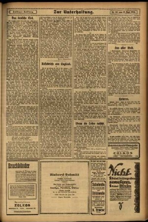 Zweite Ausgabe vom Mittwoch, den 10. September 1924.