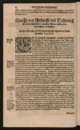 Bericht von Ankunfft und Ursprung der alten Schlesier/ aus der Bibel/ und alten Heydnischen Schrifften.
