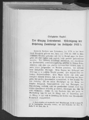 Siebzehntes Kapitel. Der Einzug Tettenborns. Würdigung der Erhebung Hamburgs im Frühjahr 1813.