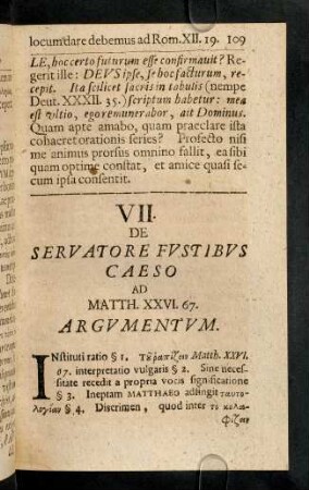 109-123, VII. De Servatore Fustibus Caeso ...