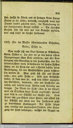 125. Die im Wasser schwimmenden Schwäne, Enten, Fische ec.