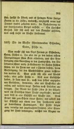 125. Die im Wasser schwimmenden Schwäne, Enten, Fische ec.