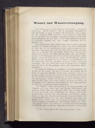 Wasser und Wasserversorgung