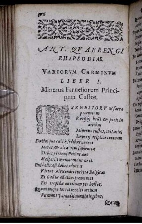 Rhapsodiae. Variorum Carminum Liber I.