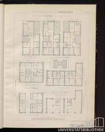 Planche No. 6 Habitations ouvrières Parisiennes. Maisons de M. Ponthieu - Au Champ de Mars