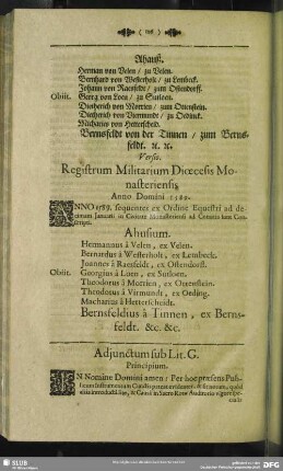 Adjunctum sub Lit. G. Principium