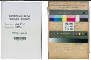 Entnazifizierung Helene Wilms , geb. 12.02.1912 (Postangestellte)