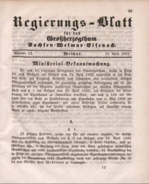 Nr. 12 : 18. April 1862
