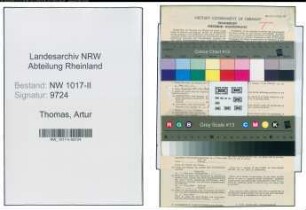 Entnazifizierung Artur Thomas , geb. 02.03.1906 (Schaffner)