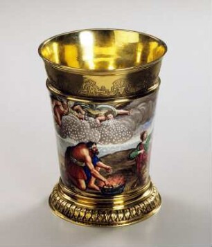 Becher mit Emailmalerei
