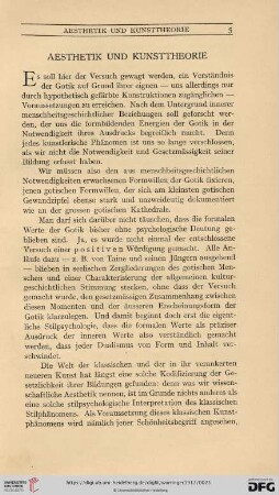 Aesthetik und Kunsttheorie