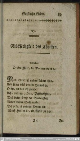 25. Glückseeligkeit des Christen