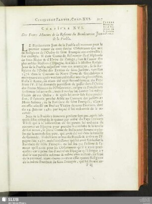 Chapitre XVI. Des Freres Mineurs de la Reforme du Bienheureux Jean de la Puebla