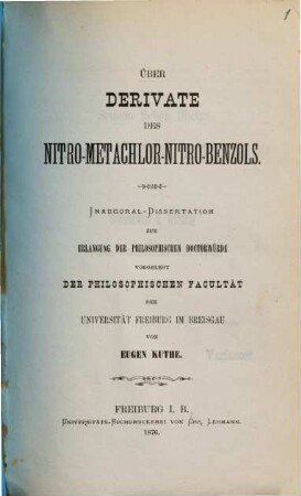 Über Derivate des Nitro-Metachlor-Nitro-Benzols