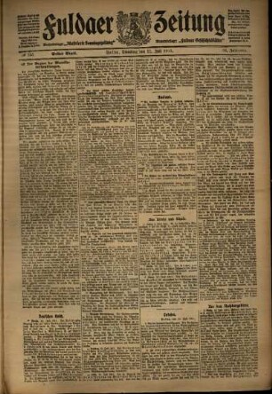 Erste Ausgabe vom Dienstag, den 11. Juli 1911.