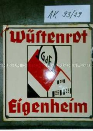 Werbeschild "Wüstenrot"