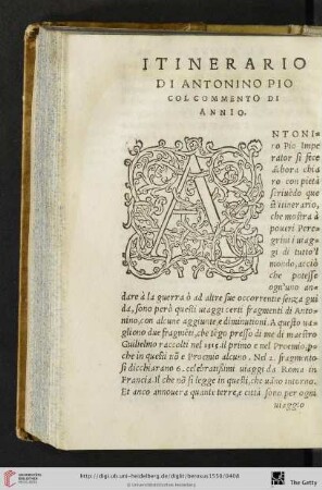 Itinerario di Antonino Pio