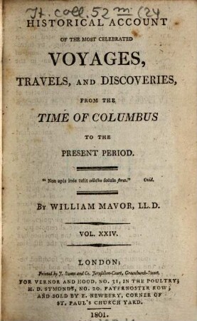 Historical Account Of The Most Celebrated Voyages, Travels, And Discoveries : From The Time Of Columbus To The Present Period. 24