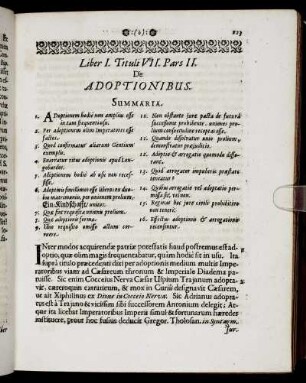 Pars II. De Adoptionibus.
