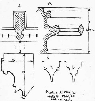 Halle (Saale), ehem. Augustiner-Chorherrenstiftskirche St. Moritz, Profile (Grafik); Conrad von Einbeck