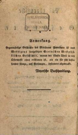 Johann Diederich von Steinen fortgesetzte Westphälische Geschichte. 5,1, Paderbornische Geschichte. Erster Theil erste Abtheilung : Nach Schatens Annalen