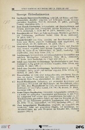 Sonstige Holzschnitzereien (Nr. 394-405)