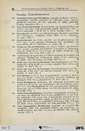 Sonstige Holzschnitzereien (Nr. 394-405)