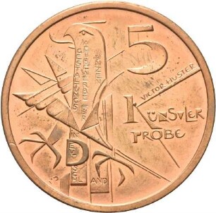 Künstlerprobe von Victor Huster für eine 5 Mark-Münze auf den 200. Todestag Friedrichs des Großen
