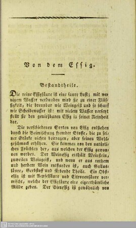 Von dem Essig