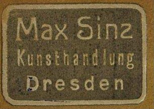 Etikett:Buchhändler/Buchhändlerin / Kunsthandlung Max Sinz [Max Sinz / Kunsthandlung ]