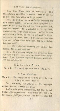 Siebenter Titel. Von der Vaterschaft und der Kindschaft