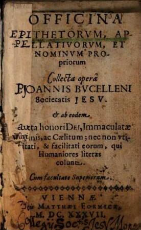 Officina epithetorum, appellativorum et nominum propriorum