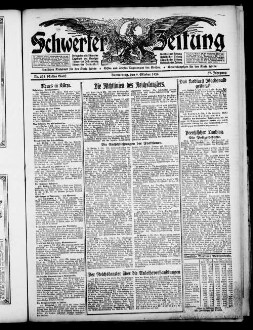 Schwerter Zeitung : Heimatblatt für die Stadt Schwerte und die Ämter Westhofen und Ergste : einzige in Schwerte gedruckte Zeitung