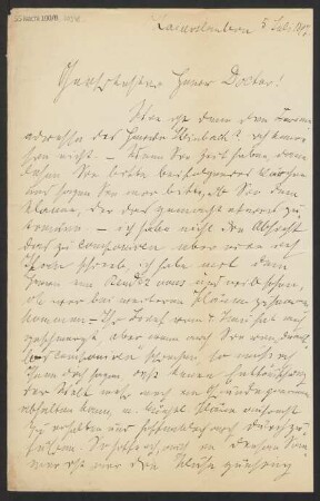 Brief an Ludwig Strecker  an B. Schott's Söhne : 05.07.1897