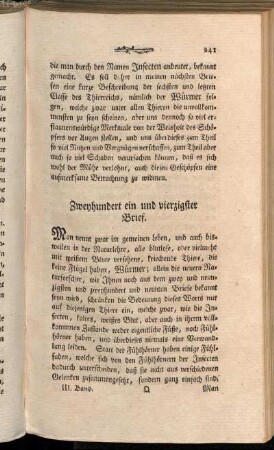 Zweyhundert ein und vierzigster Brief. - Zweyhundert und funfzigster Brief.